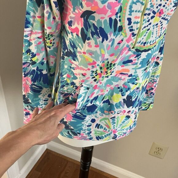 Lilly Pulitzer Skipper Popover 1/4 Zip Pullover Top XS Dive In Colorful Preppy - Picture 10 of 12